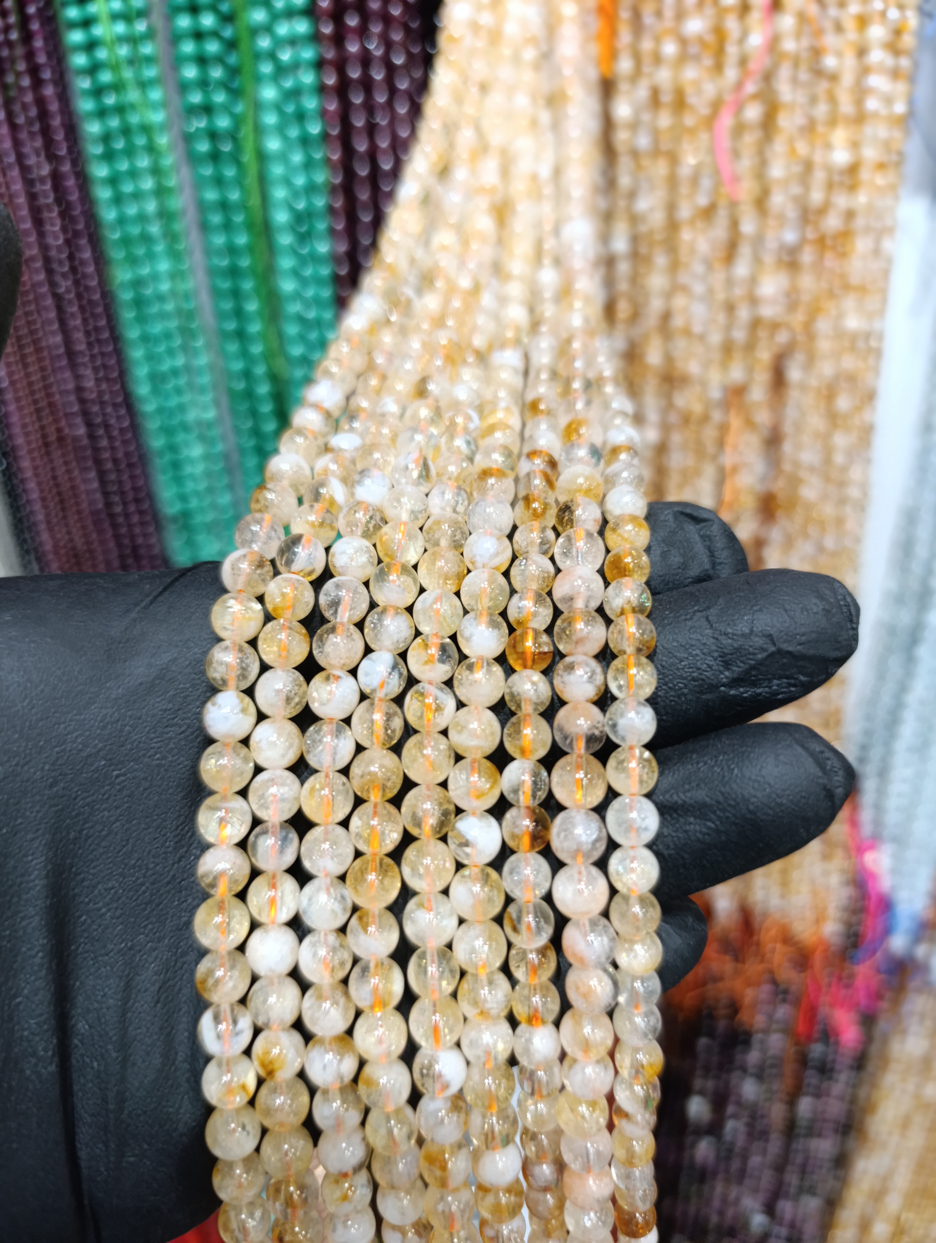 ریسه سنگ سیترین (۶میل)