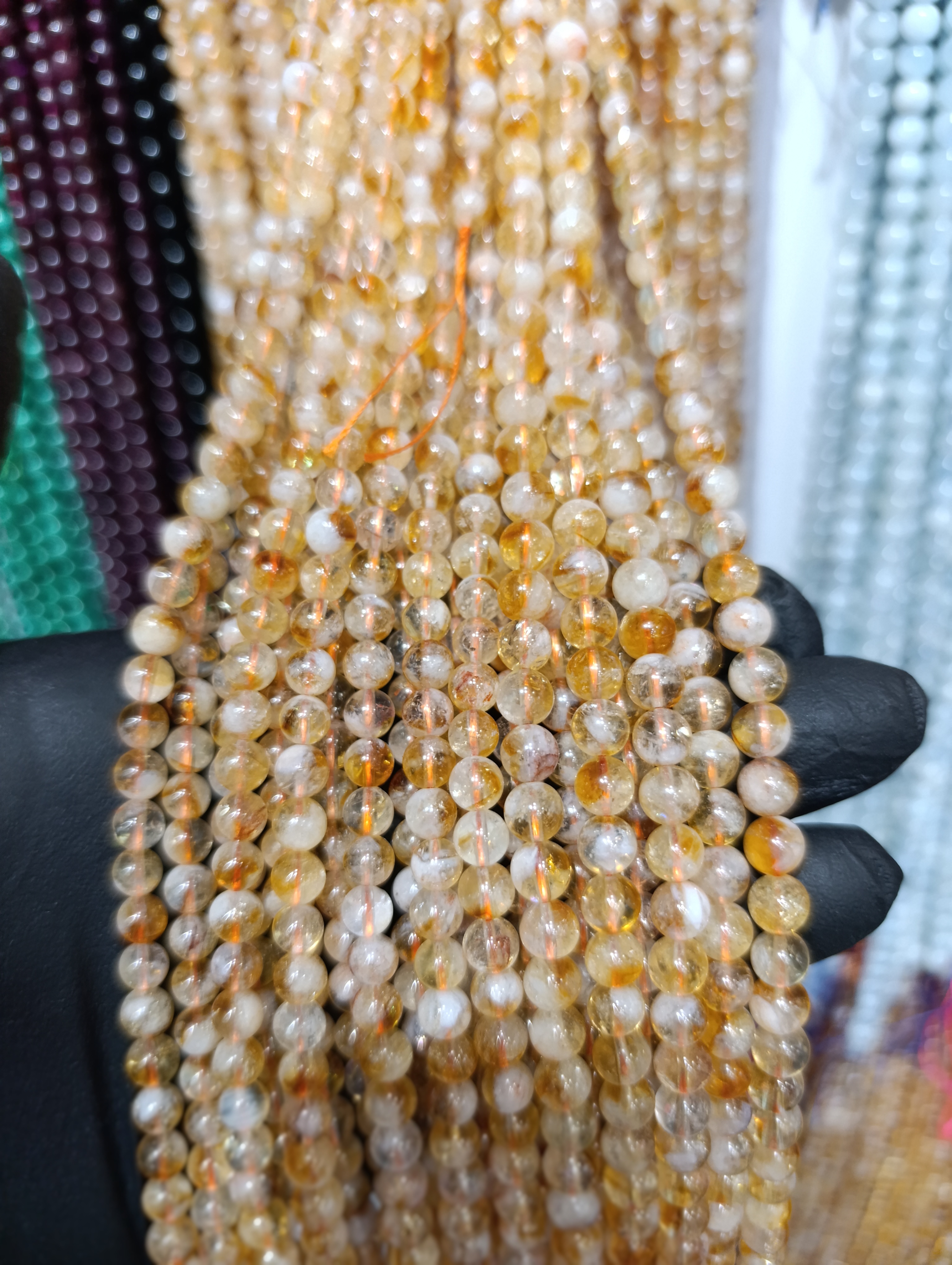 ریسه سنگ سیترین (۶میل)a