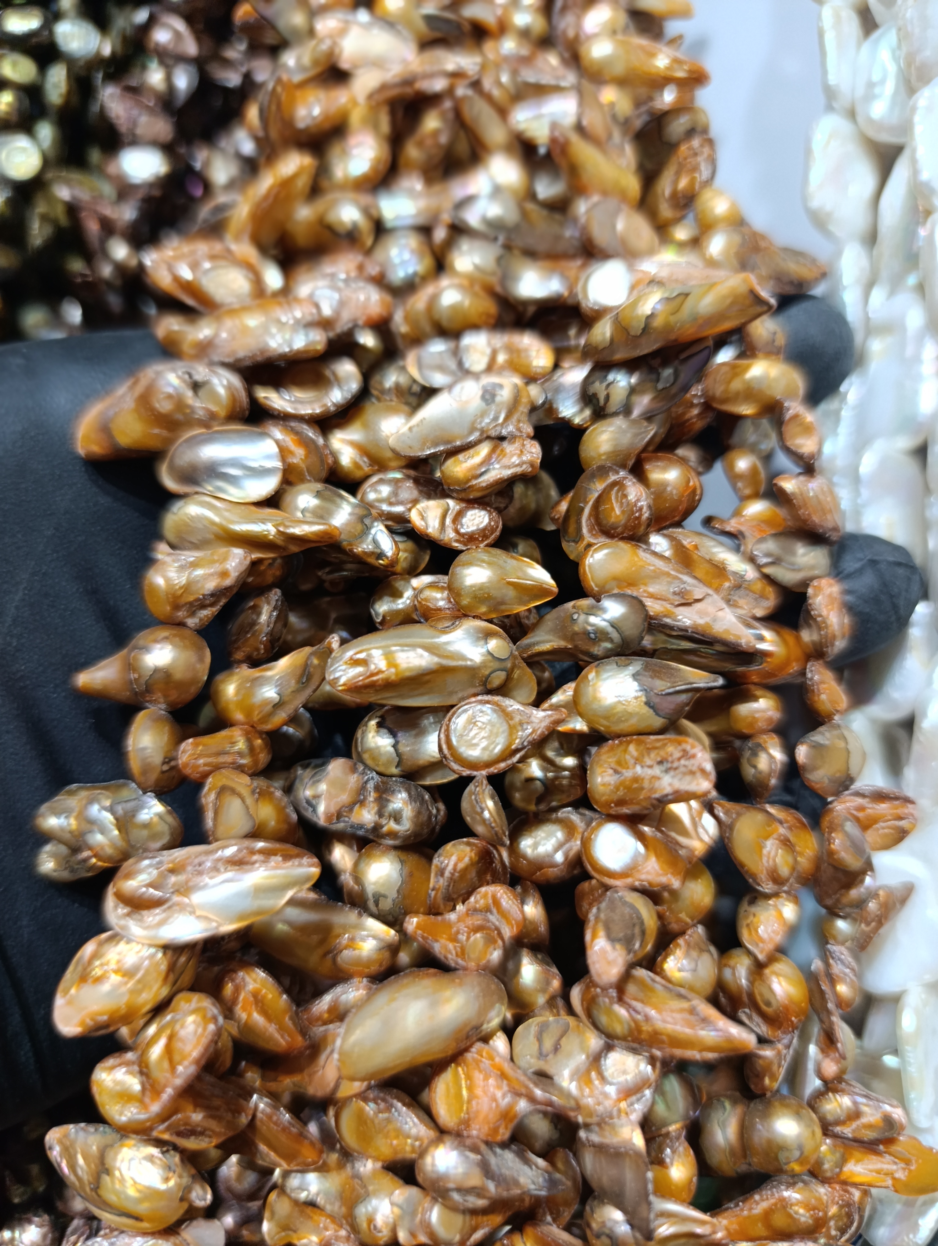 ریسه مروارید آبالون طبیعی (لاک خورده) رنگ ثابت