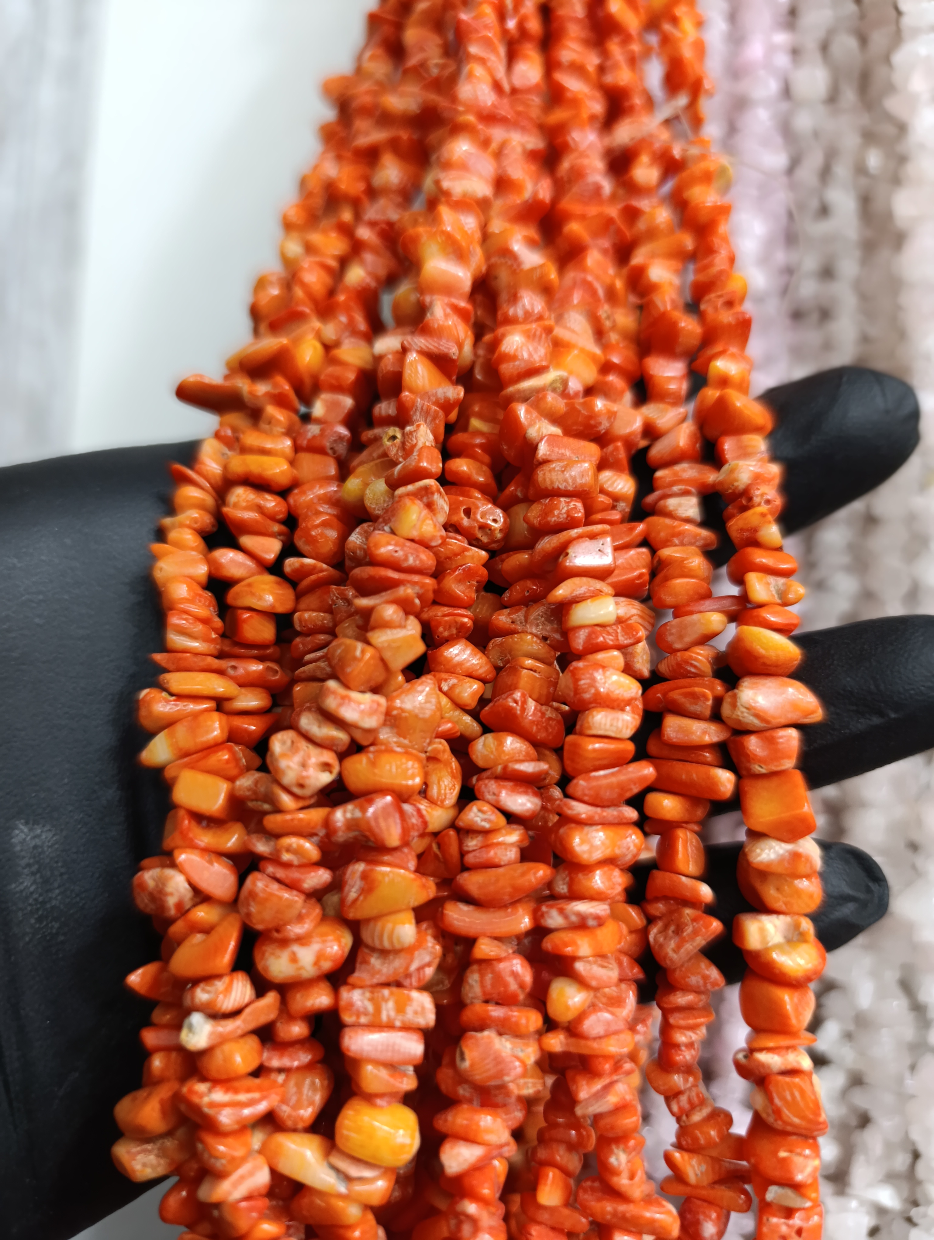 ریسه چیپسی مرجان طبیعی نارنجی (۸۰سانت)